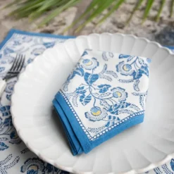 Gardenia Vine Azure Napkin | Set of 4
