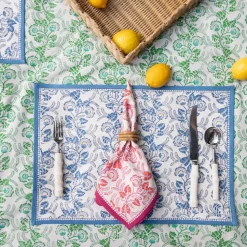 Gardenia Vine Azure Placemat | Set of 4