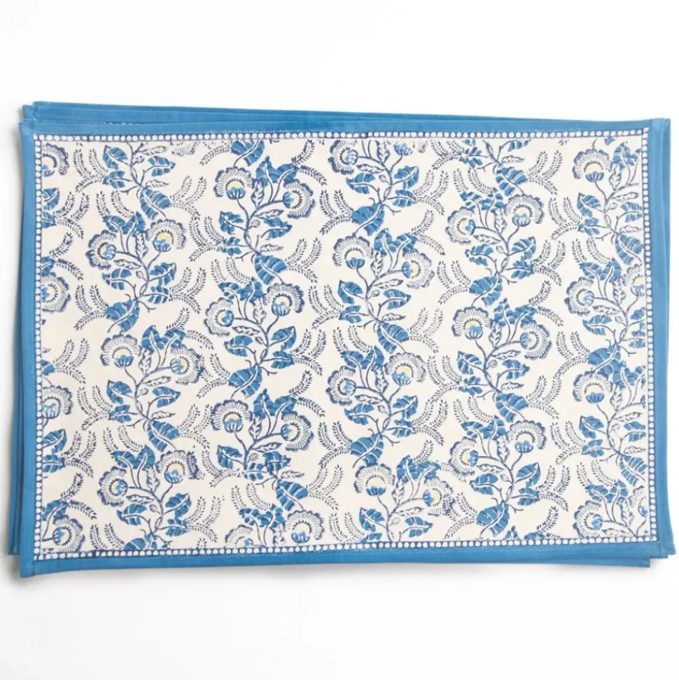 Gardenia Vine Azure Placemat | Set of 4