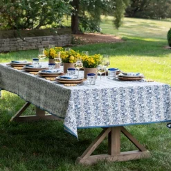 Gardenia Vine Azure Tablecloth