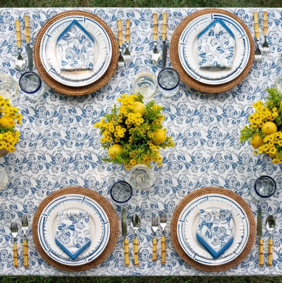 Gardenia Vine Azure Tablecloth