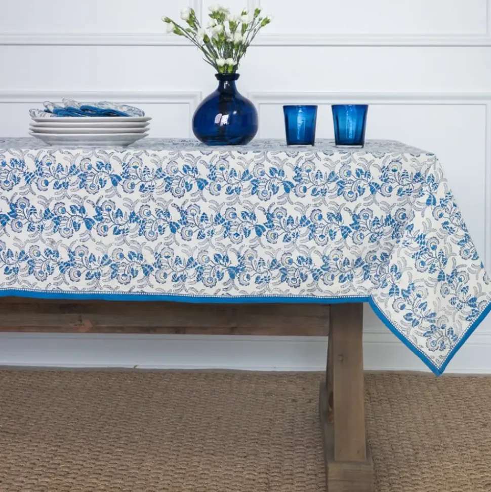 Gardenia Vine Azure Tablecloth