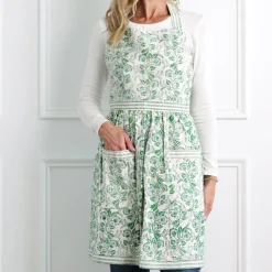 Gardenia Vine Emerald Apron