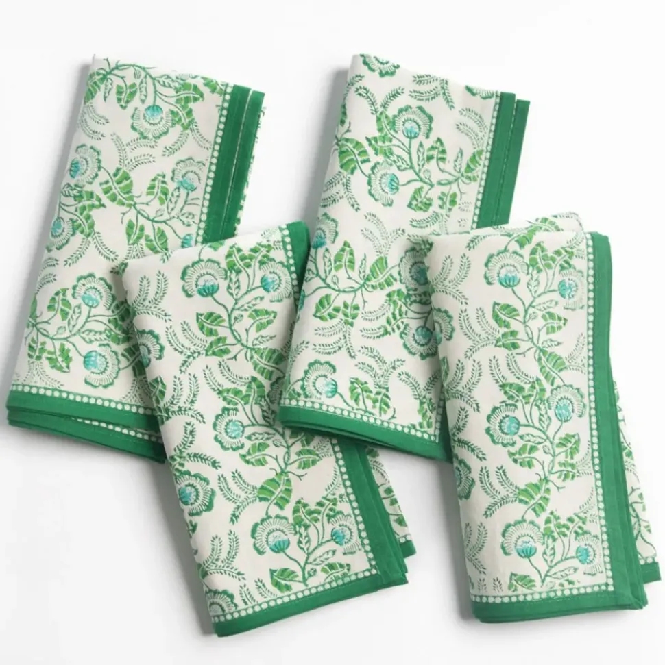 Gardenia Vine Emerald Napkin | Set of 4