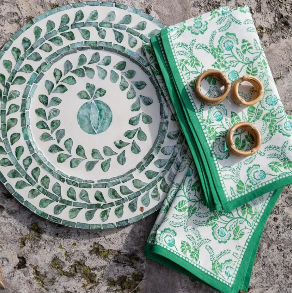 Gardenia Vine Emerald Napkin | Set of 4