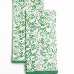 Gardenia Vine Emerald Tea Towels