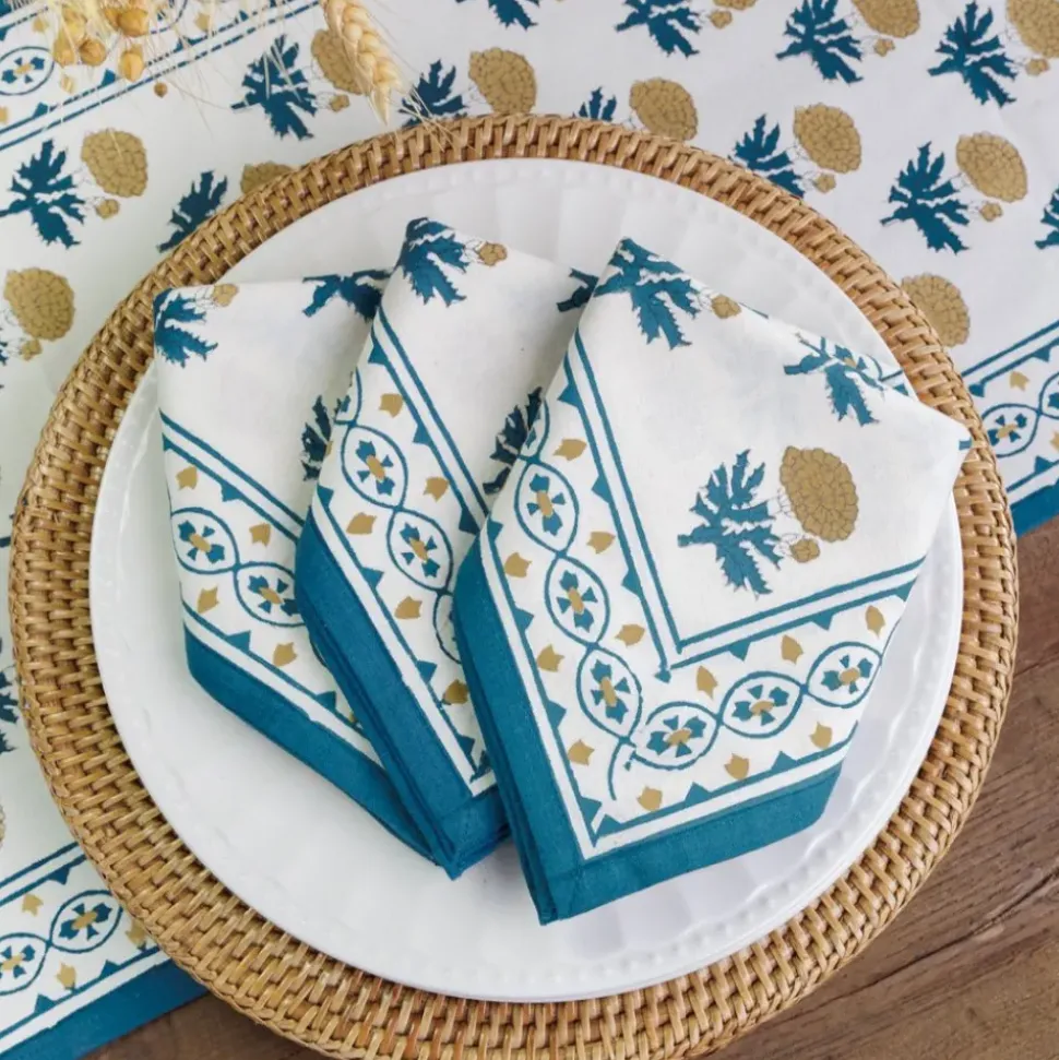 Gaya Teal & Marigold Napkin | Set of 4