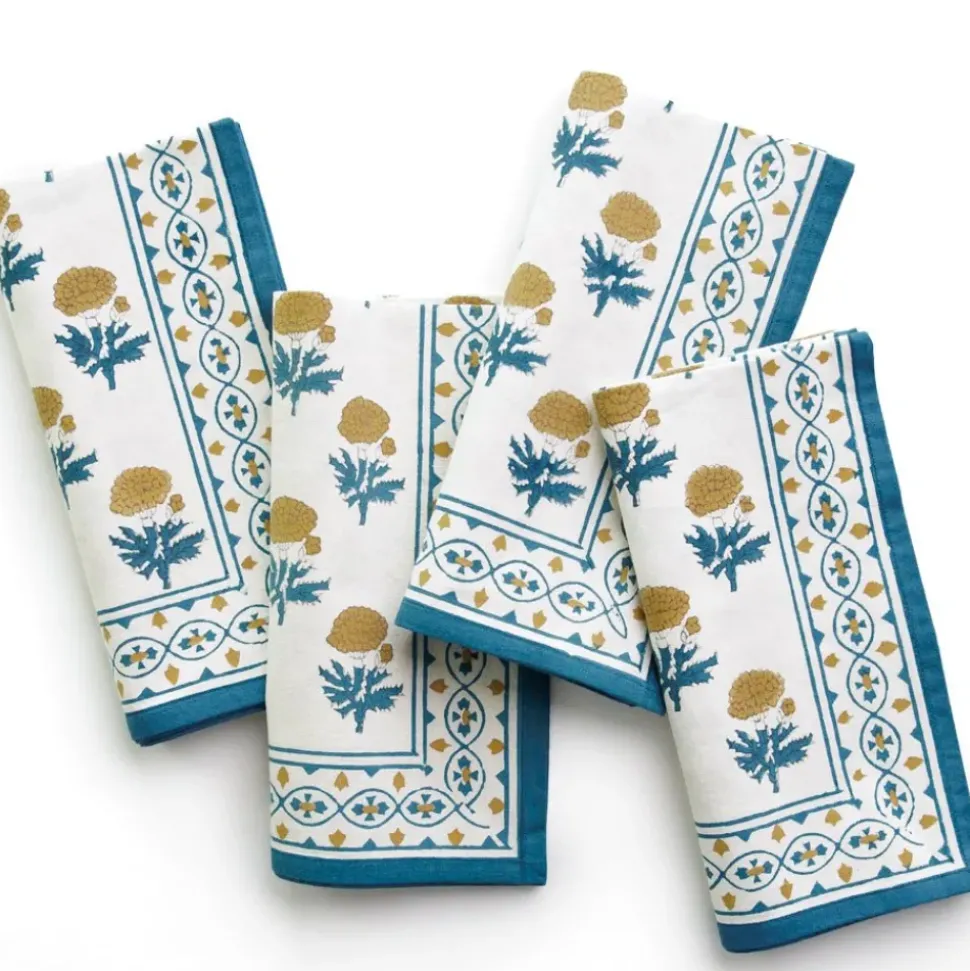 Gaya Teal & Marigold Napkin | Set of 4