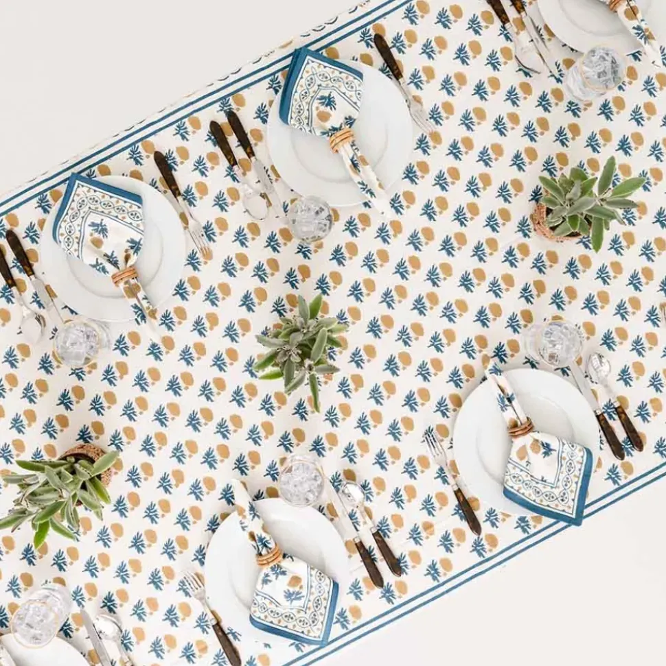 Gaya Teal & Marigold Tablecloth