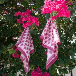 Geo Feather Fuchsia Napkin | Set of 4