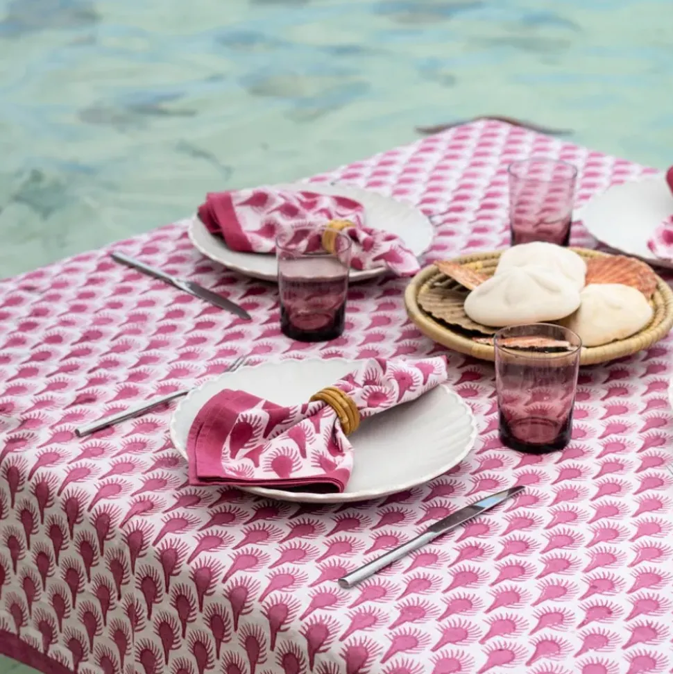Geo Feather Fuchsia Napkin | Set of 4