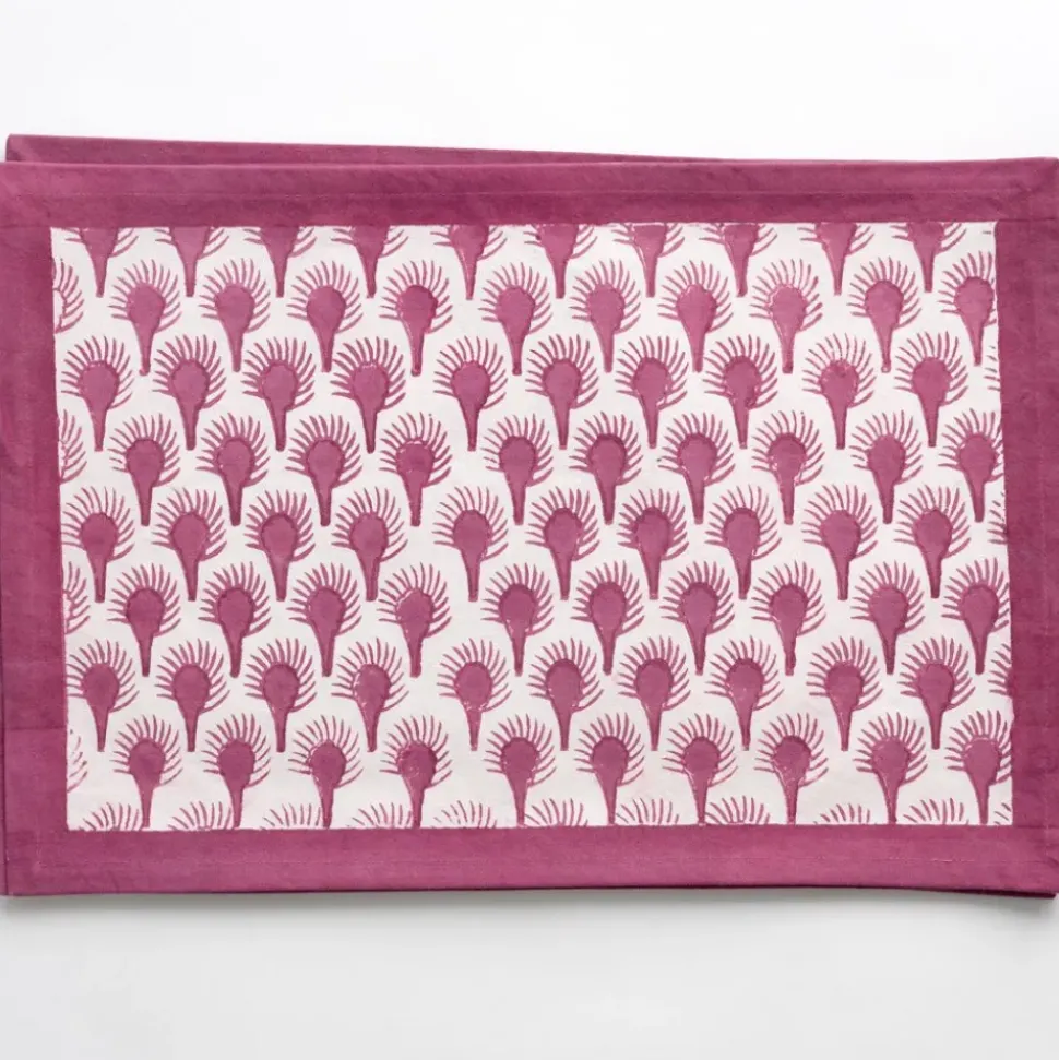 Geo Feather Fuchsia Placemats | Set of 4