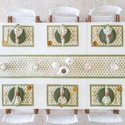 Geo Feather Moss Placemats | Set of 4