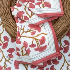 Ginkgo Coral Napkin | Set of 4