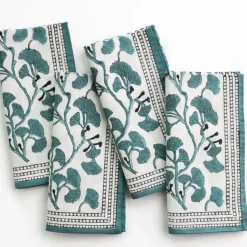 Ginkgo Teal Napkins | Set of 4