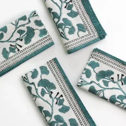 Ginkgo Teal Napkins | Set of 4