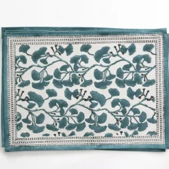 Ginkgo Teal Placemat | Set of 4