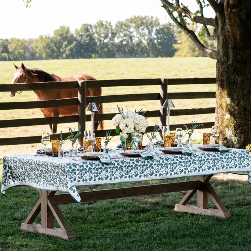 Ginkgo Teal Tablecloth