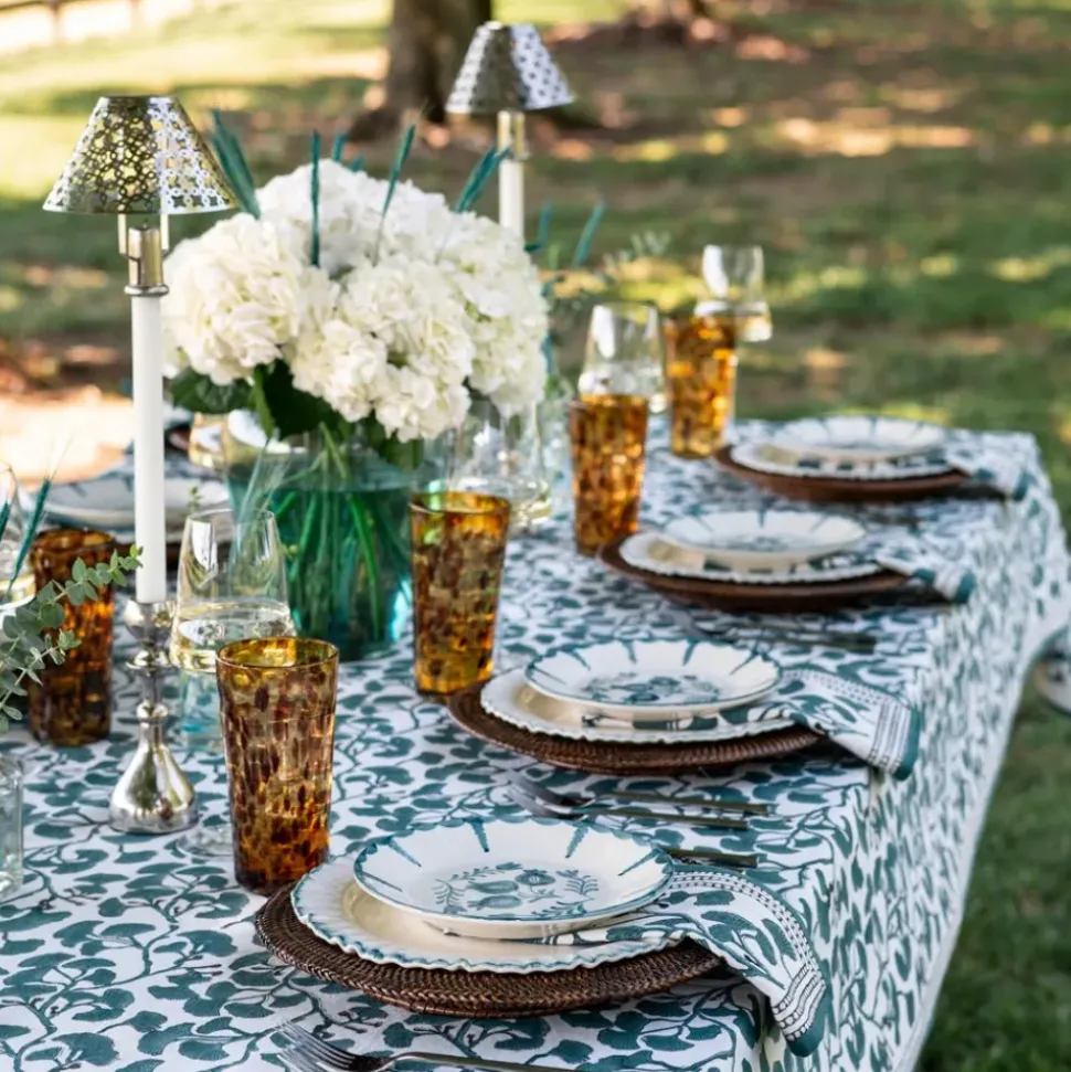 Ginkgo Teal Tablecloth