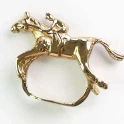 Gold Jockey Napkin Ring | Set of 4