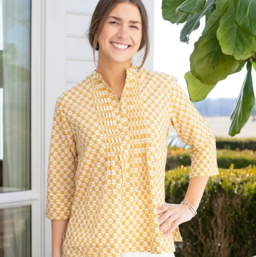 Golden Buti Pintuck Blouse