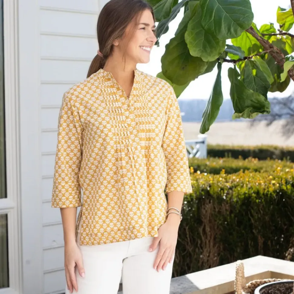Golden Buti Pintuck Blouse