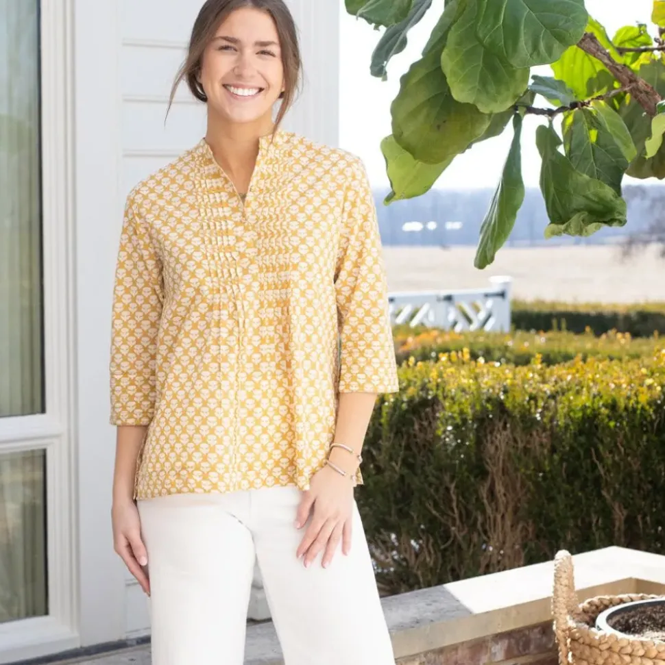 Golden Buti Pintuck Blouse
