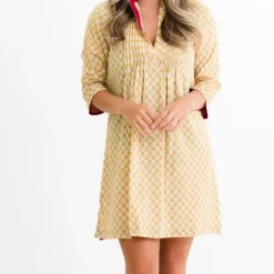Golden Buti Pintuck Shift Dress