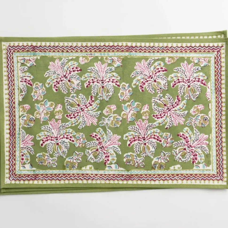 Grecian Palm Fern & Magenta Placemat | Set of 4