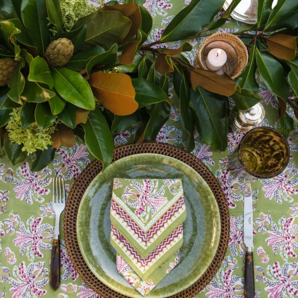 Grecian Palm Fern & Magenta Napkin | Set of 4