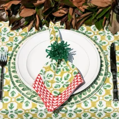 Green Acrylic Beaded Napkin Ring | Set of 4