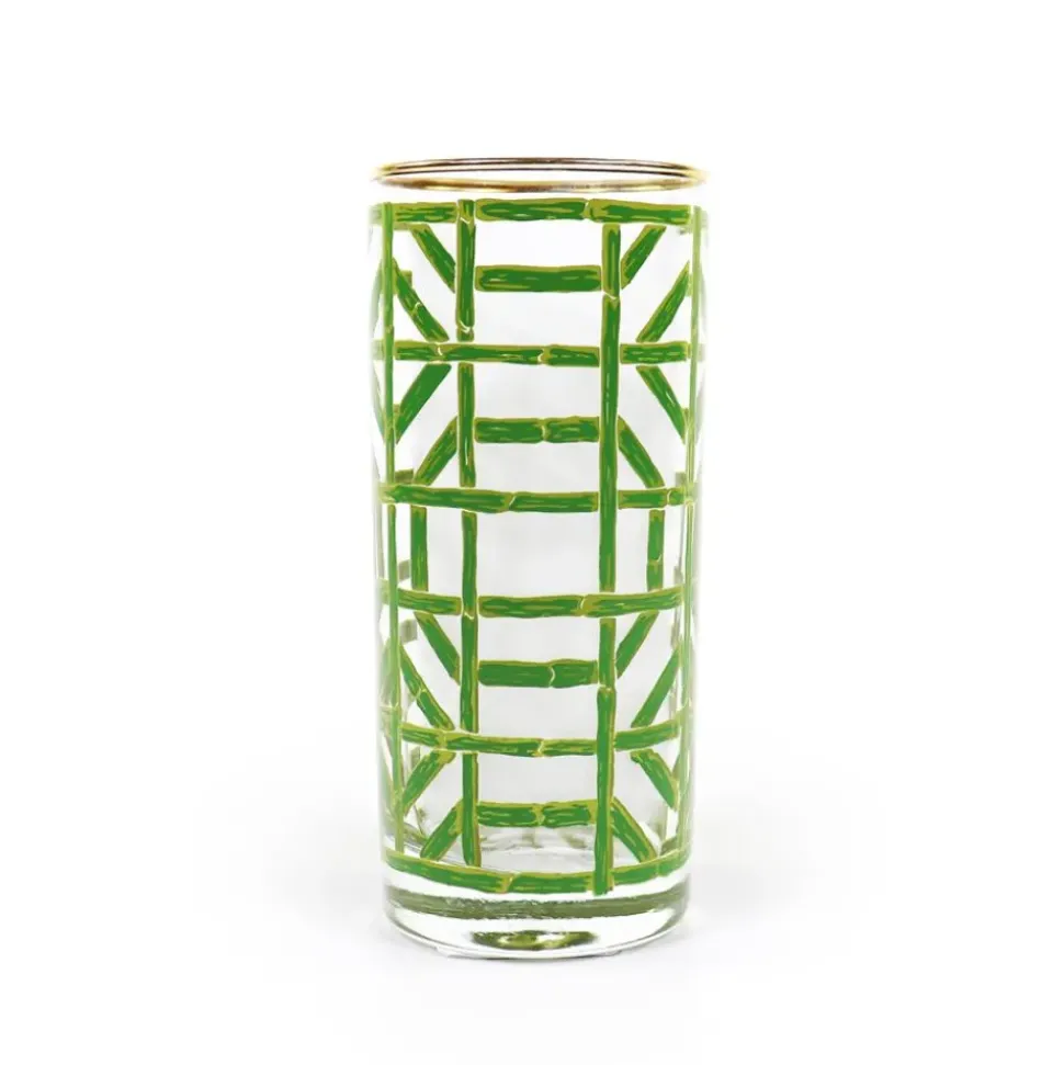 Green Bamboo Highball Glass | Set of 4