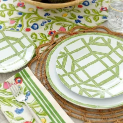 Green Bamboo Melamine Dinner Plate | Set of 6
