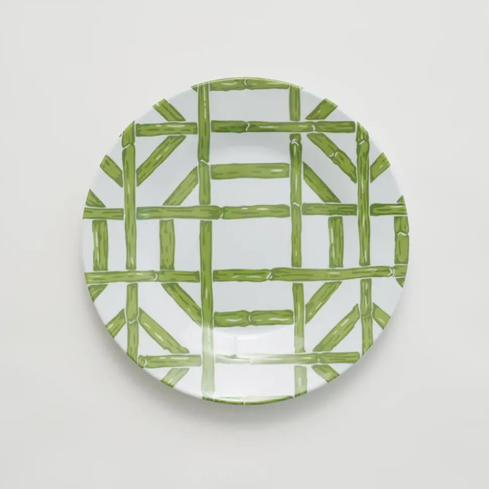 Green Bamboo Melamine Luncheon Plate | Set of 6