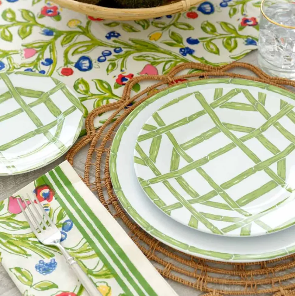 Green Bamboo Melamine Luncheon Plate | Set of 6