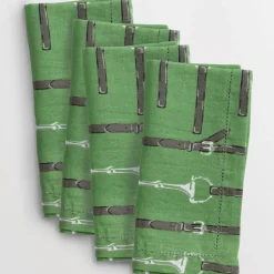 Green Linen Snaffle & Buckle Napkin | Set of 4