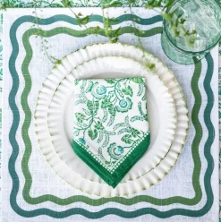 Green Square Wave Placemat | Set of 4