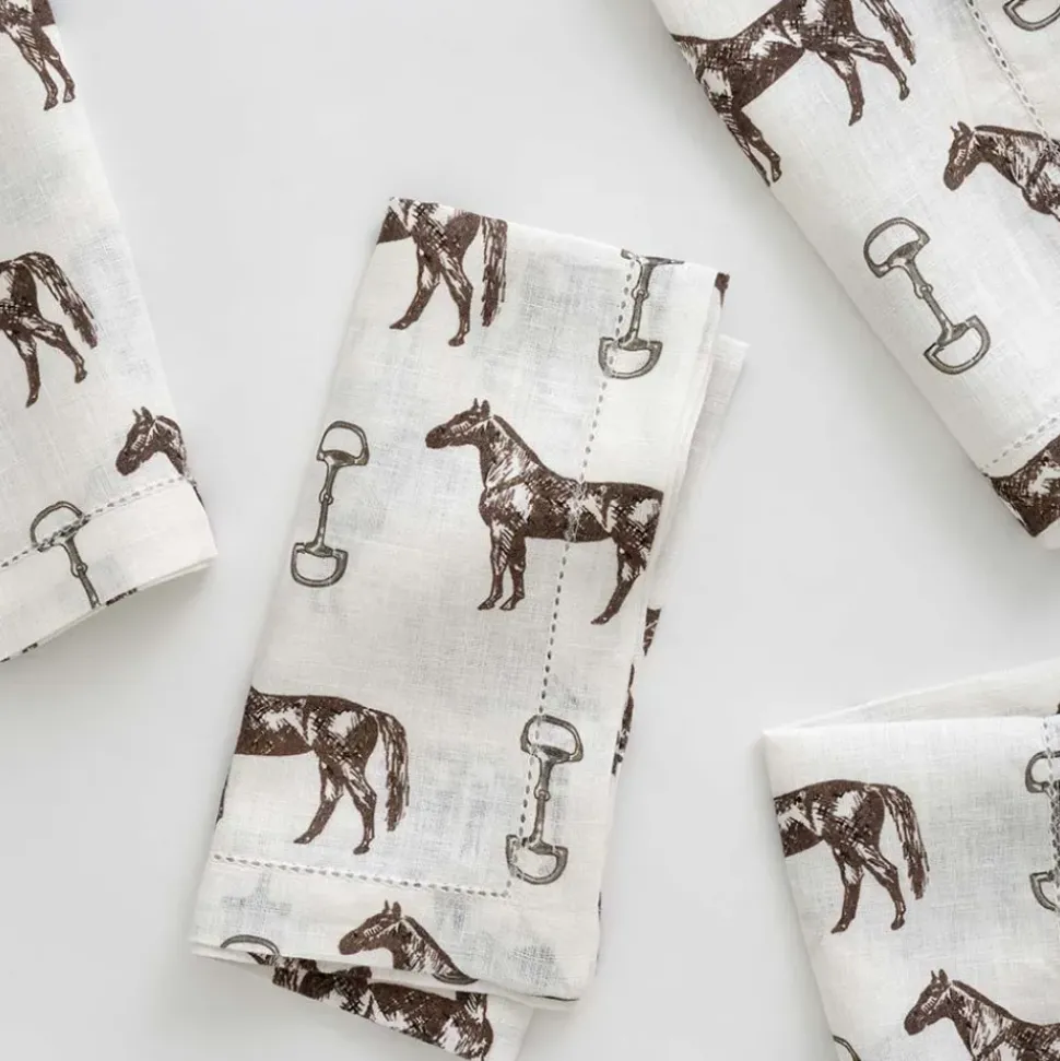 Horse and Snaffle Linen Napkin | Set of 4