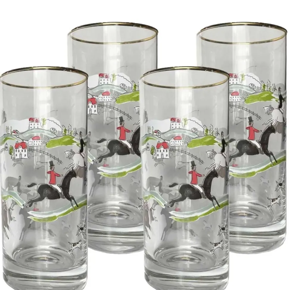 Hunt Scene Highball Glass | Set 4