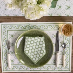 India Hicks Cuban Flower Blue & Green Placemats