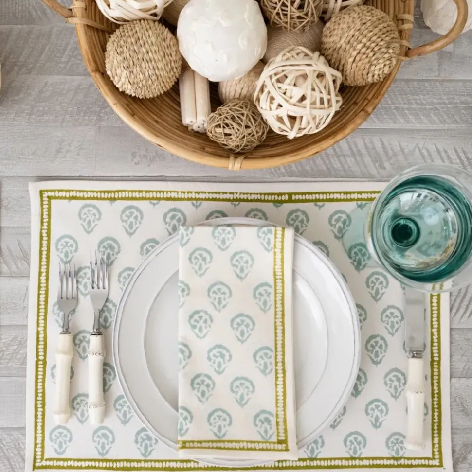 India Hicks Home Carnation Seafoam Placemat | Set of 4