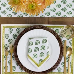 India Hicks Home Carnation Hunter Green Placemat | Set of 4
