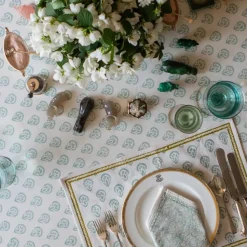 India Hicks Home Carnation Seafoam Tablecloth