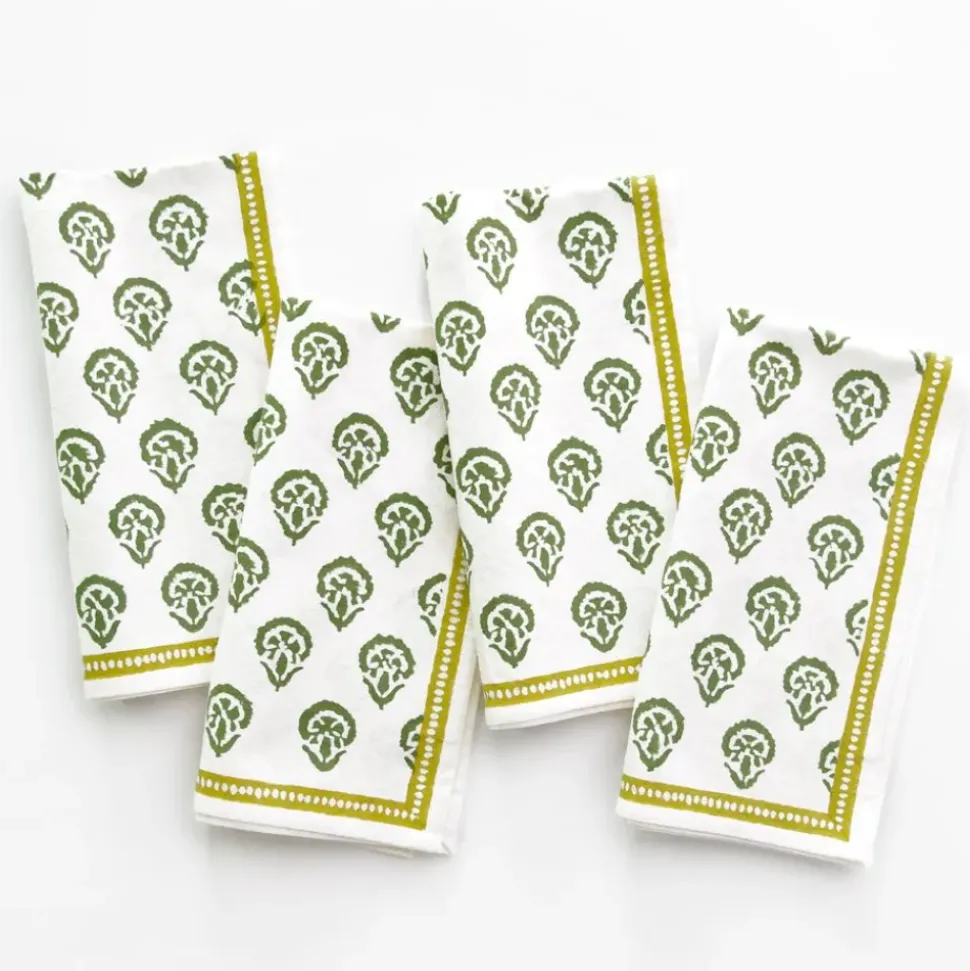 India Hicks Home Carnation Hunter Green Napkin | Set of 4