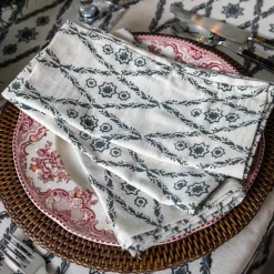 India Hicks Home Diamond Blue Napkins | Set of 4