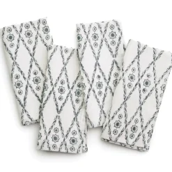 India Hicks Home Diamond Blue Napkins | Set of 4
