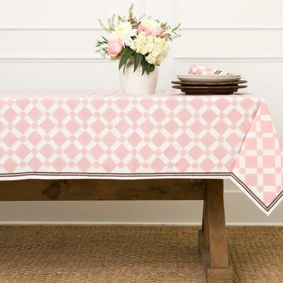India Hicks Home Latticework Blush Tablecloth