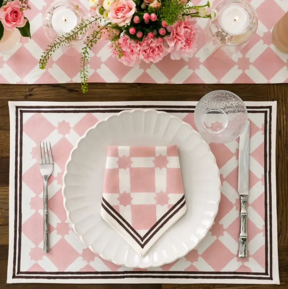 India Hicks Home Latticework Blush Placemat | Set of 4