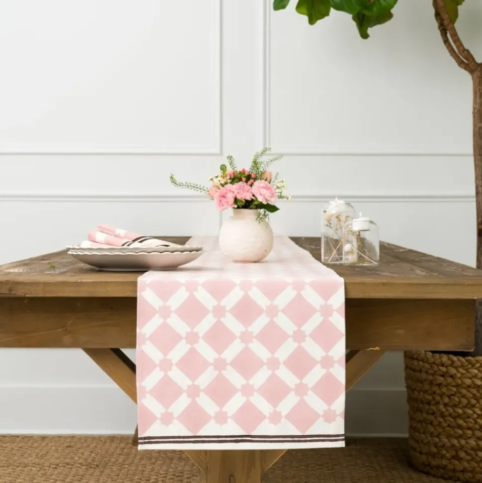 India Hicks Home Latticework Blush Table Runner