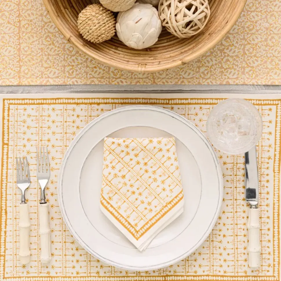 India Hicks Home Palm Avenue Golden Placemat | Set of 4